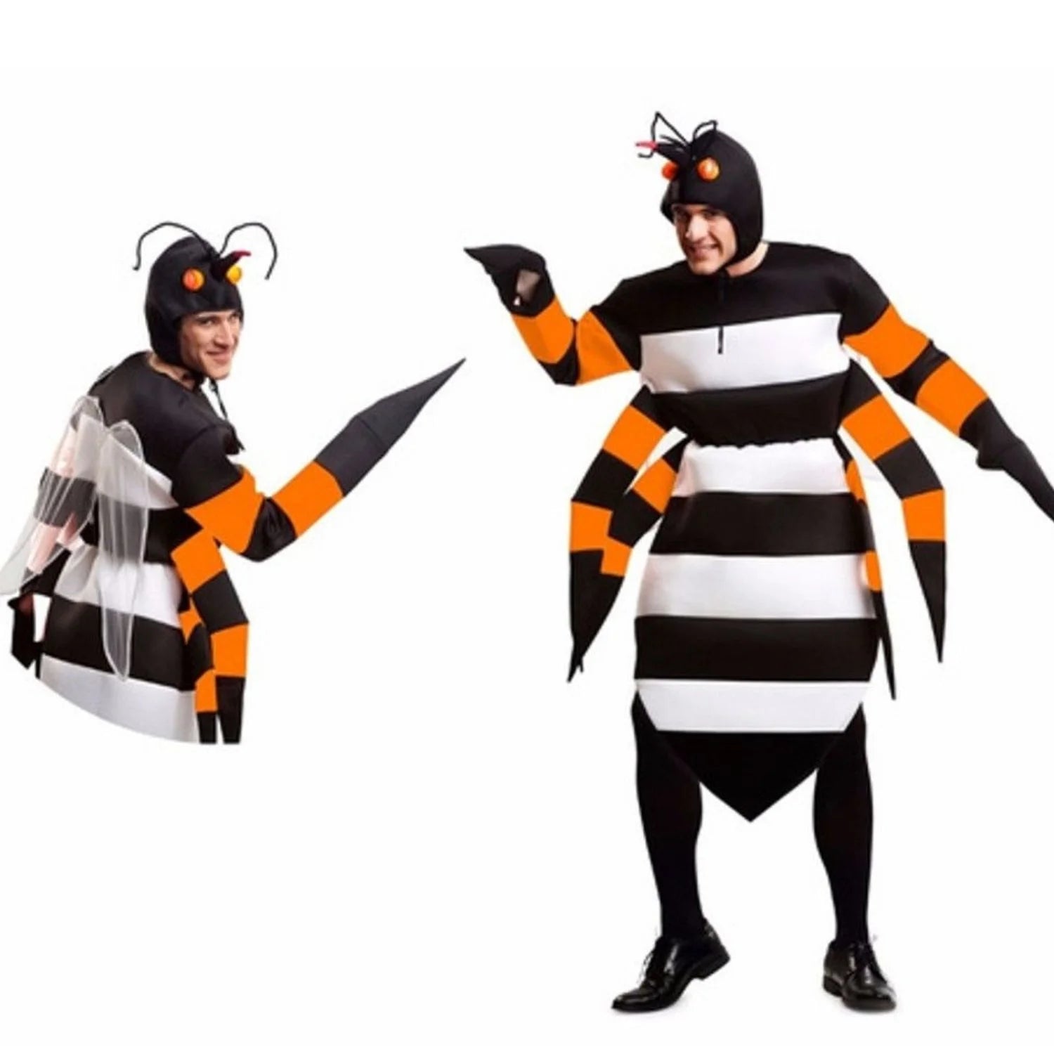 Disfraz de Mosquito Tigre para adulto con alas y gorro con antenas
