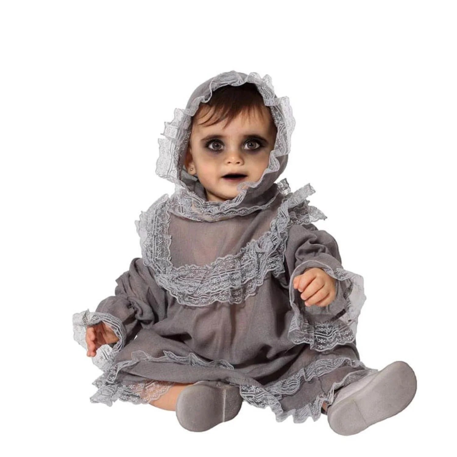 Disfraz muñeca fantasma para bebé con vestido y gorro