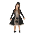 Disfraz muñeca siniestra infantil con vestido y diadema para Halloween