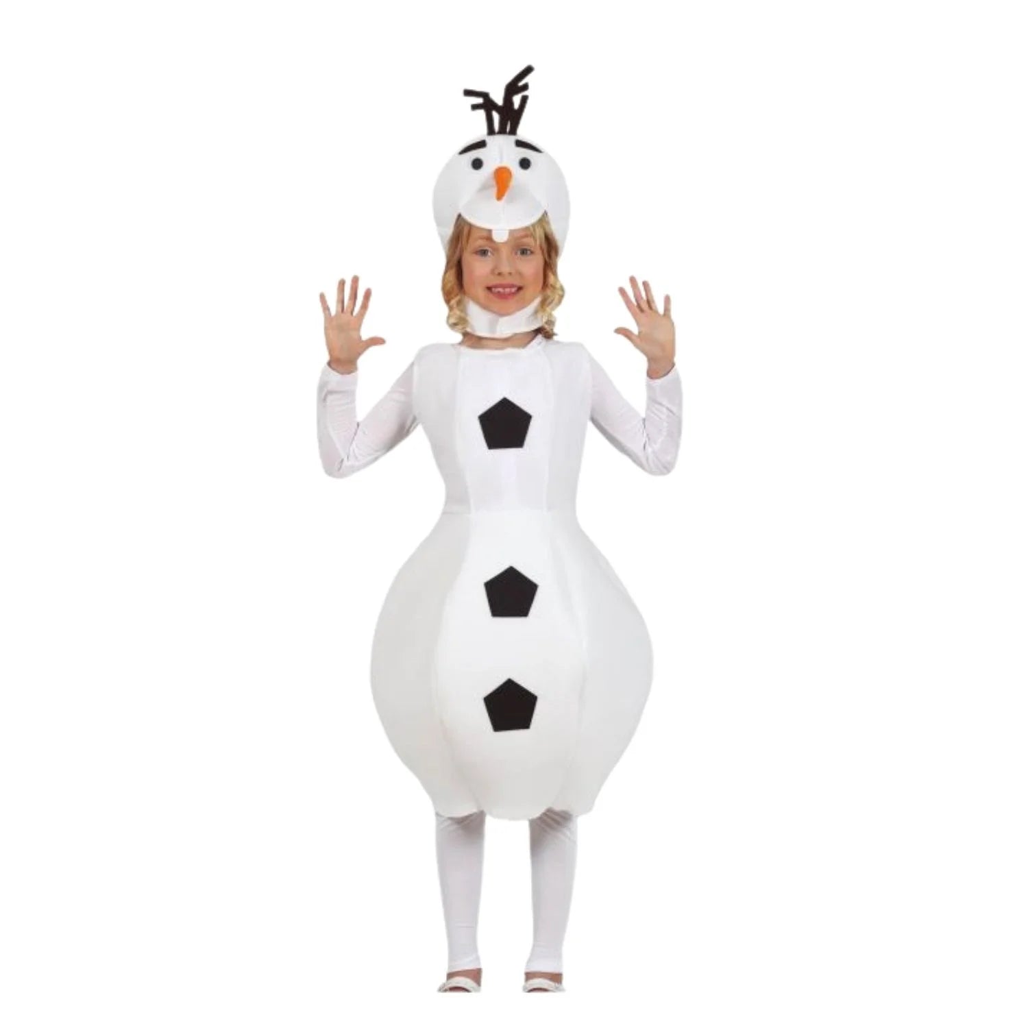 Disfraz de muñeco de nieve infantil con gorro y túnica para Navidad y funciones escolares