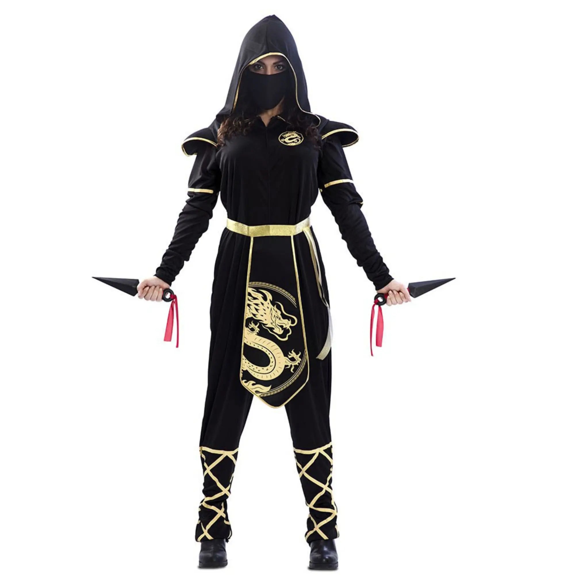 Disfraz ninja mujer negro con máscara ideal para Carnaval y Halloween