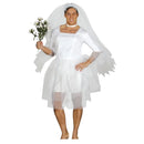 Disfraz de novia para hombre con vestido y velo para Carnaval
