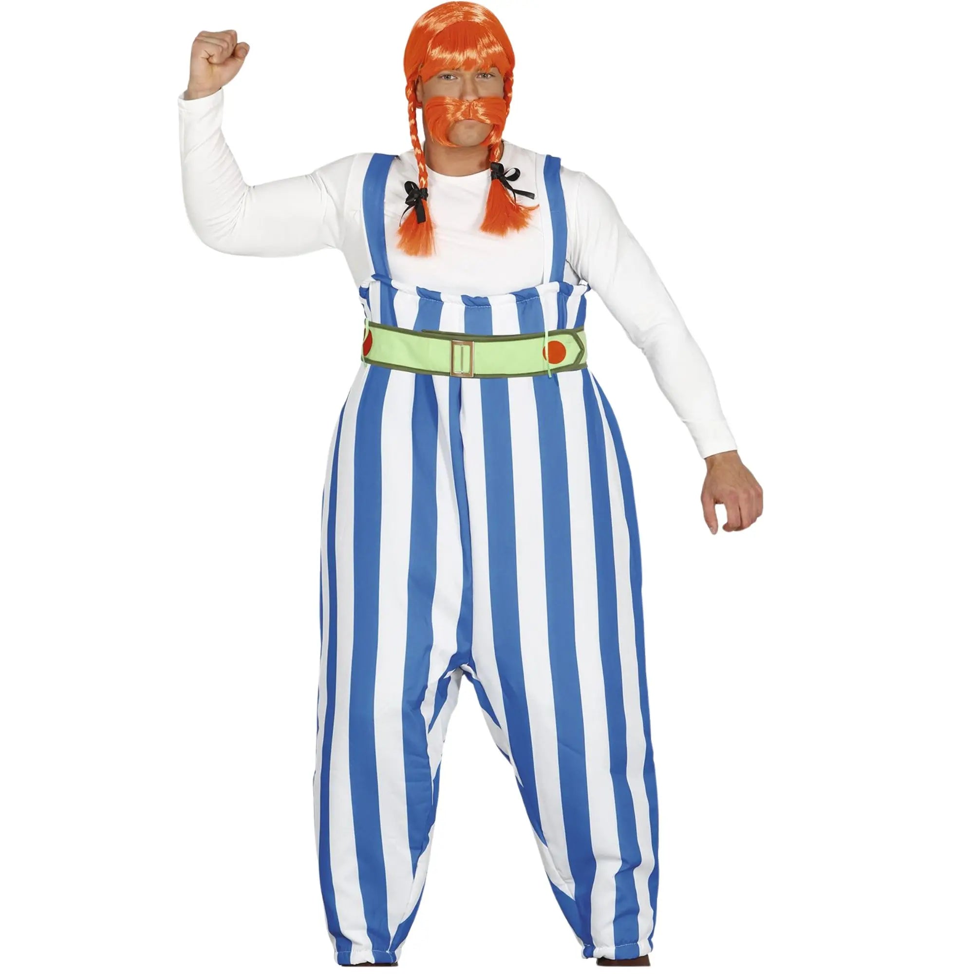 Disfraz de Galo Obélix para adulto con pantalón y cinturón estilo personaje de dibujos animados para Carnaval