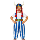 Disfraz de Obélix infantil con camiseta a rayas, pantalón y cinturón para Carnaval