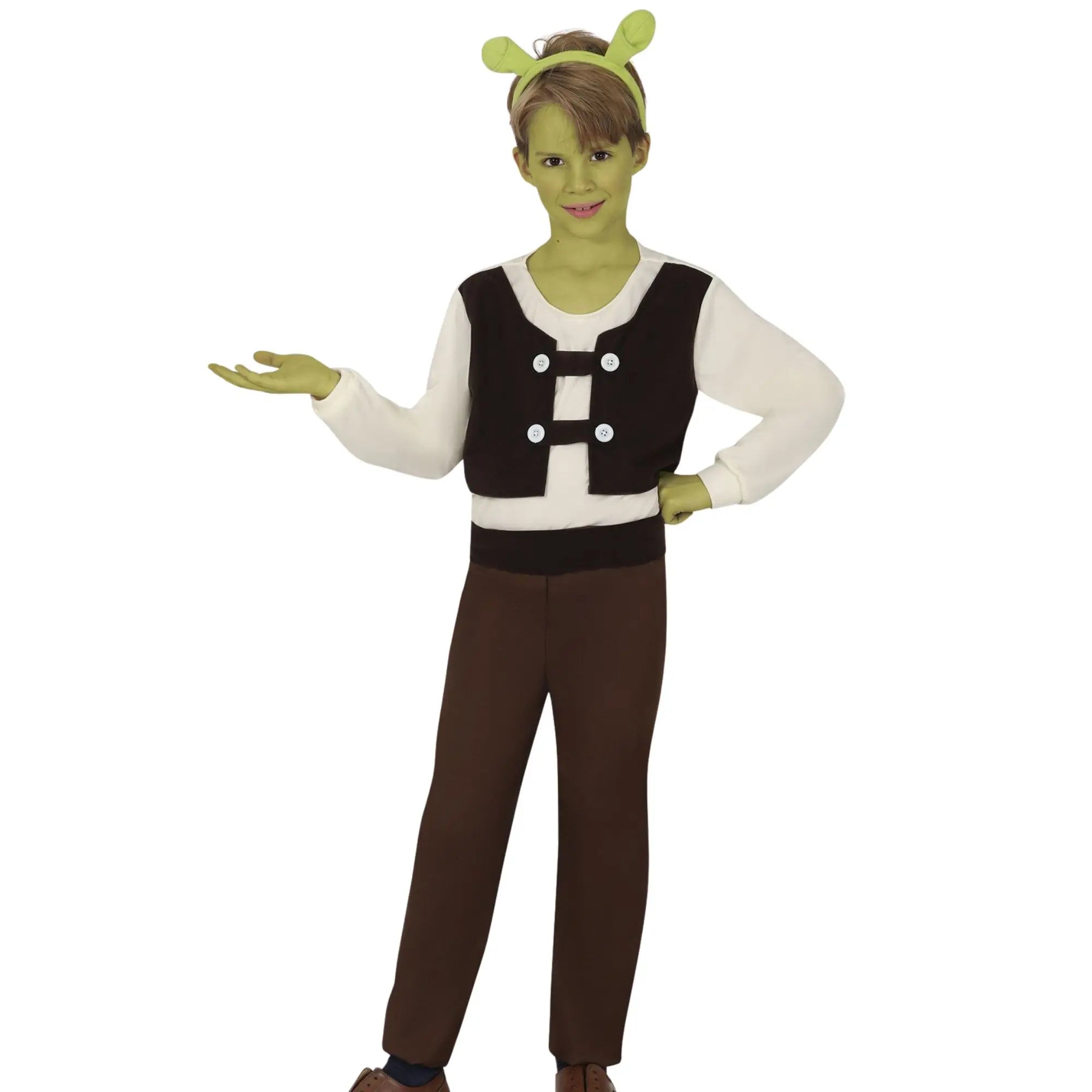 Disfraz de ogro infantil con camisa, pantalón y cinturón para Carnaval o Halloween