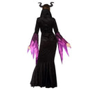 Mujer con disfraz malvada negro para Halloween y Carnaval