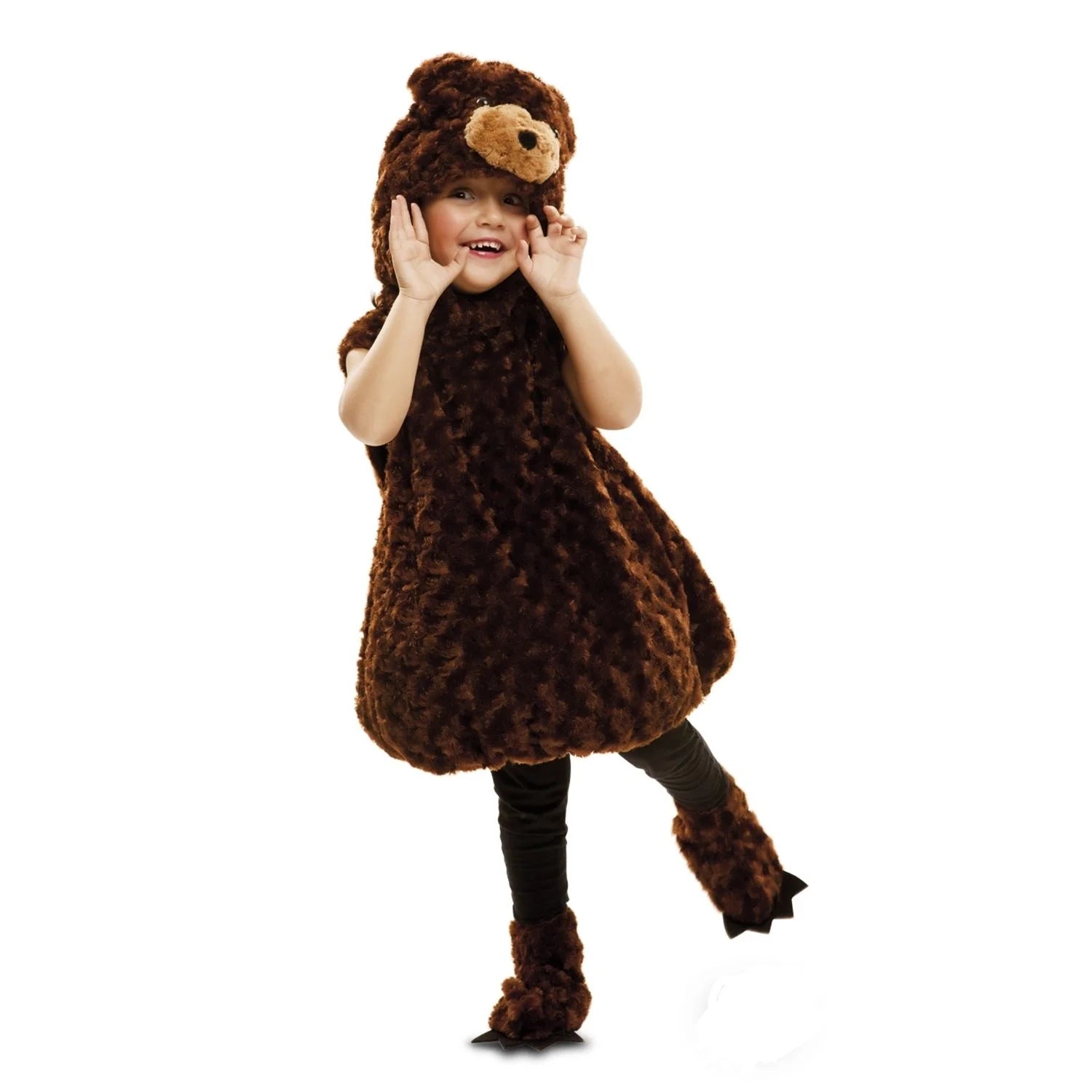 Disfraz oso peluche bebé marrón con gorro y patucos