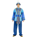 Hombre con disfraz azul de paje de Melchor para Navidad y cabalgatas