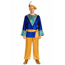 Disfraz Paje Melchor con casaca azul y gorro con pluma