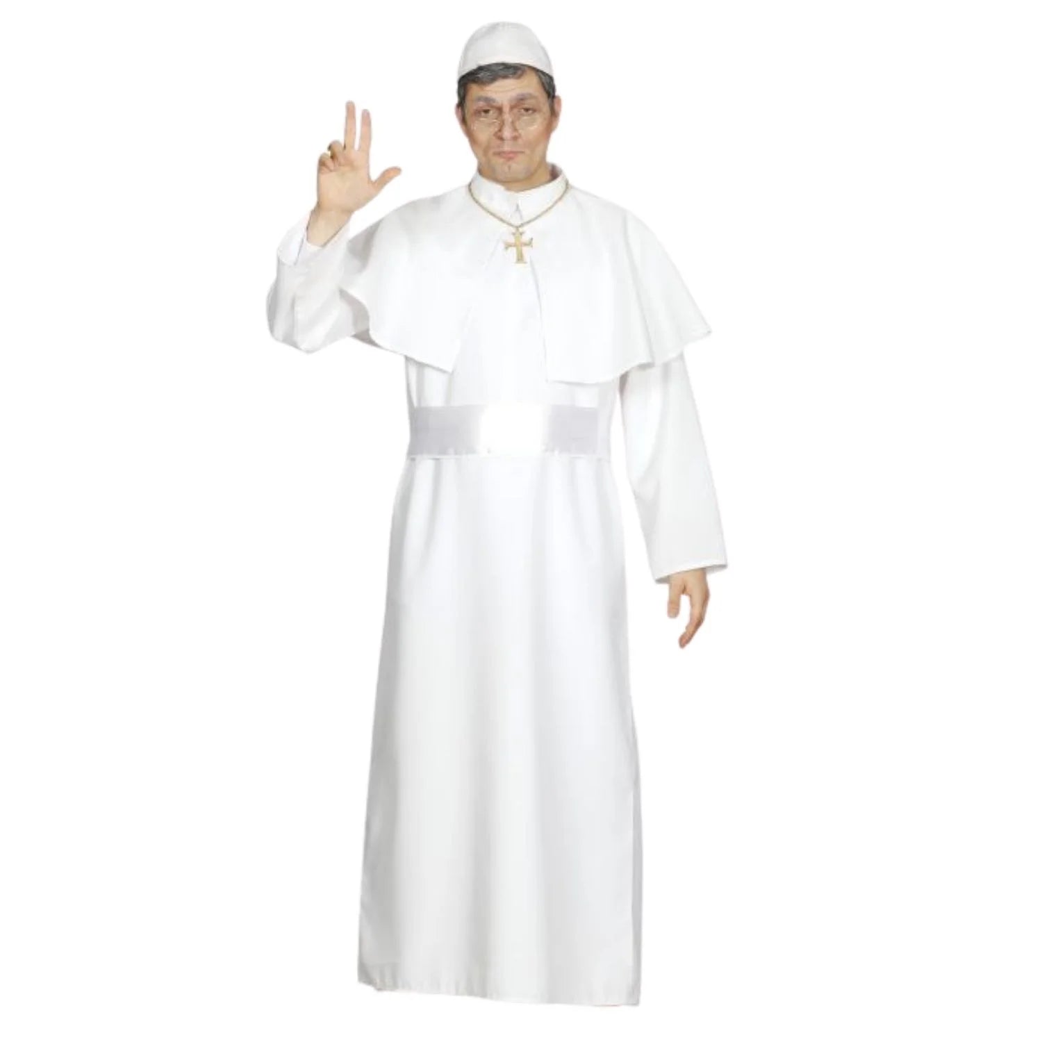Disfraz de Papa adulto para Carnaval con sotana y capa