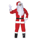 Disfraz de Papá Noel adulto completo con barba, peluca y traje rojo de Navidad