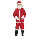 Disfraz de Papá Noel adulto de terciopelo con chaqueta roja gorro barba y cinturón