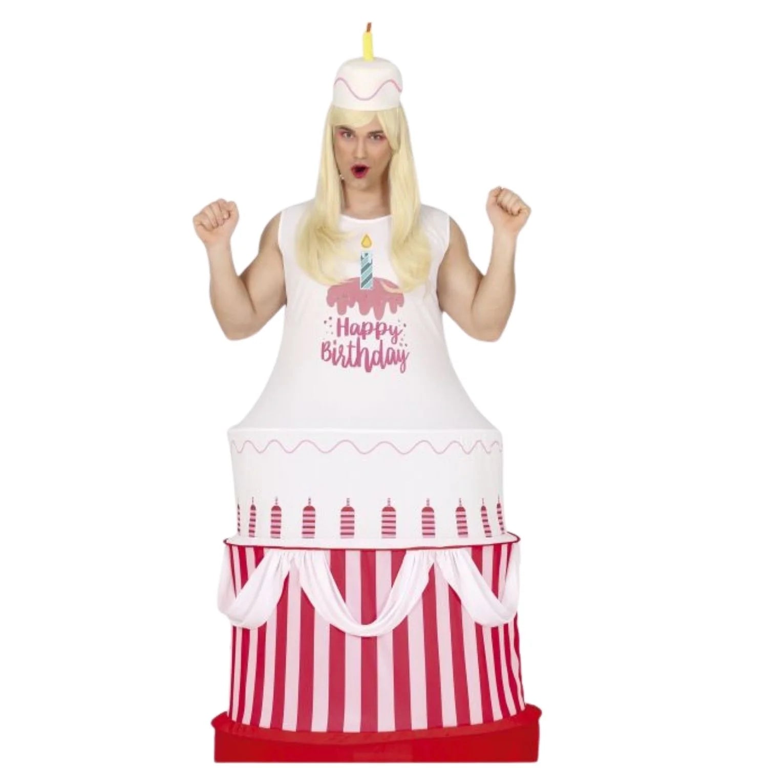 Disfraz de pastel cake adulto con vestido y diadema