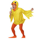 Disfraz patito de bañera adulto con capucha y cubrepies
