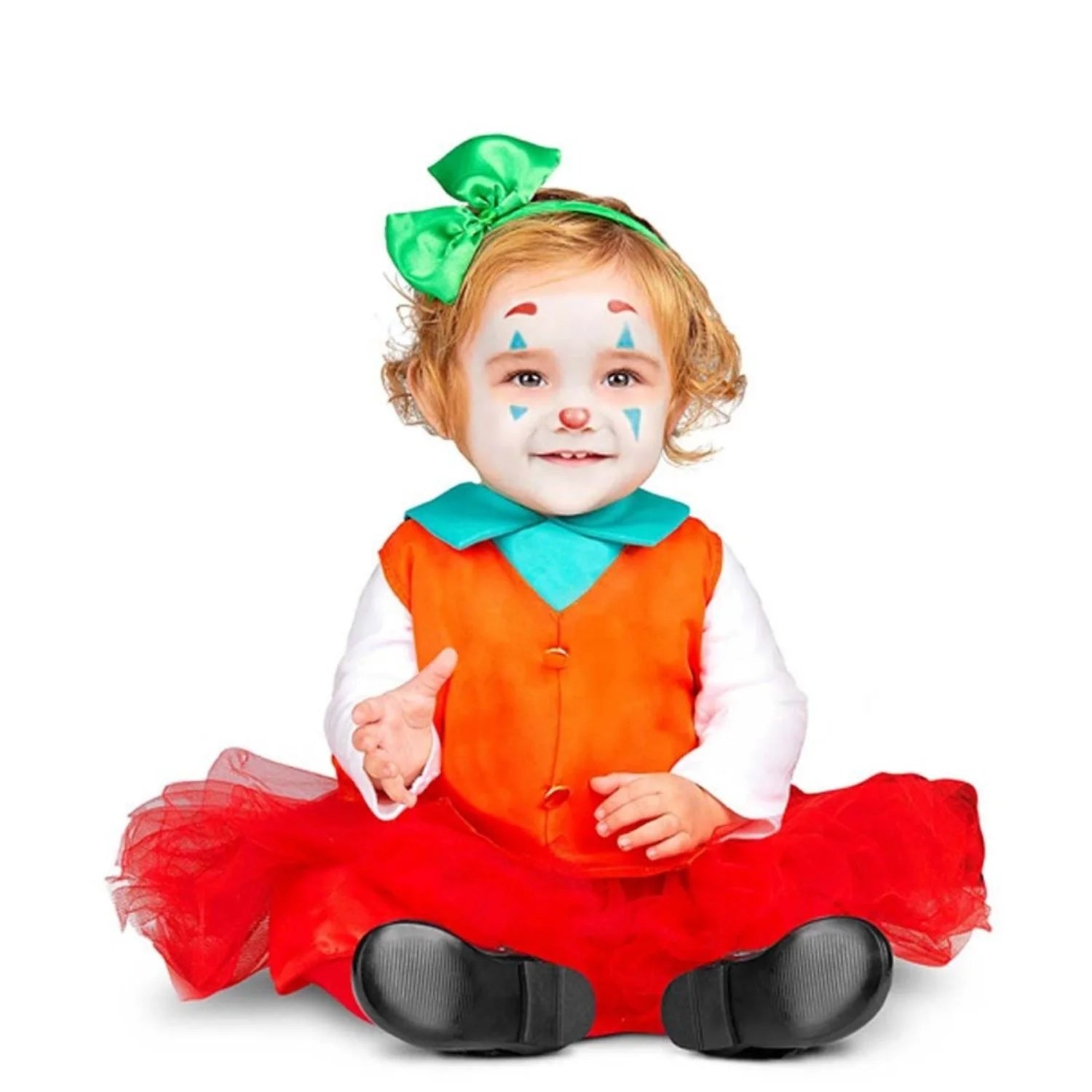 Bebé con disfraz de payasita infantil para Carnaval