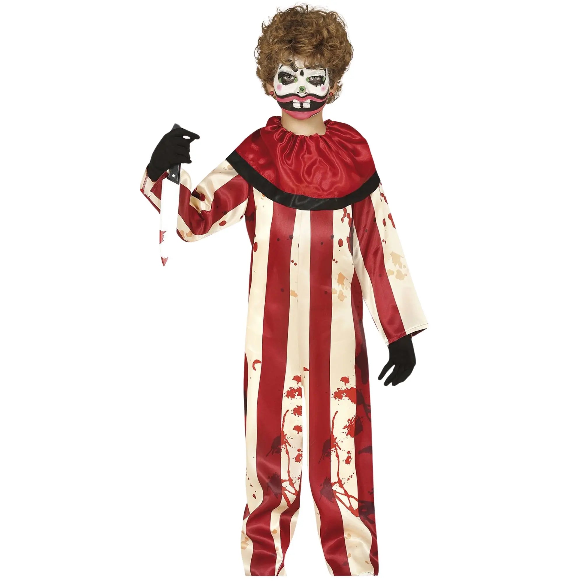 Disfraz de payaso a rayas infantil con mono cómodo para Carnaval o Halloween