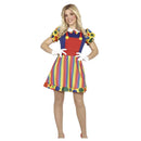 Disfraz de payaso multicolor mujer para Carnaval