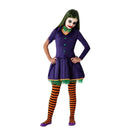 Disfraz payaso villano niña con vestido y pajarita