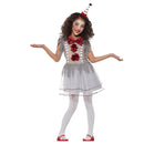 Disfraz payaso vintage infantil gris con detalles rojos para Carnaval
