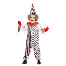 Disfraz payaso zombie infantil con gorro y mono para Halloween