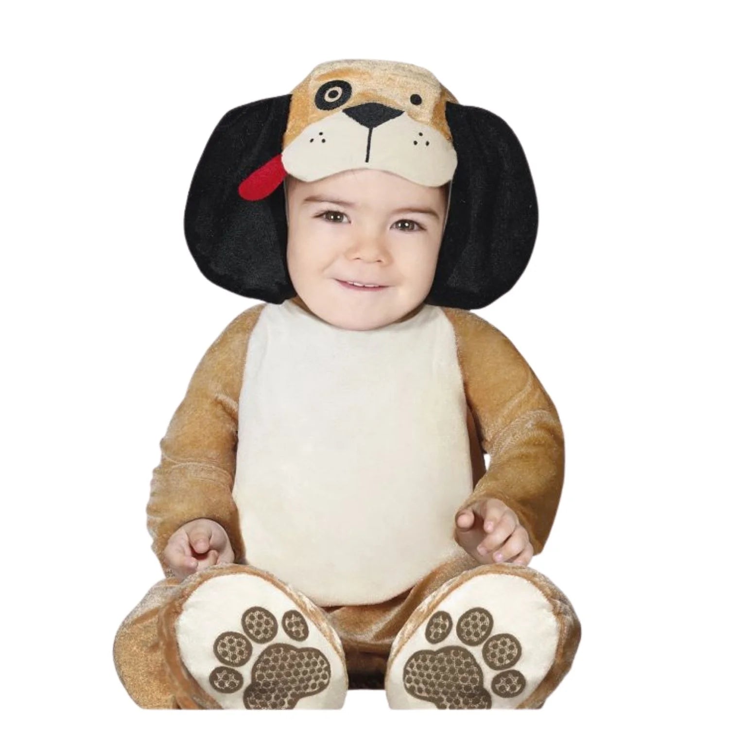 Disfraz de perrito para bebe con capucha y mono