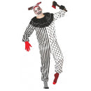 Disfraz Pierrot terrorífico adulto con mono para Halloween