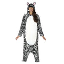 Disfraz pijama cebra adulto con mono y capucha