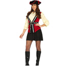 Disfraz de pirata para mujer con vestido, cinturón y sombrero para Carnaval y fiestas temáticas