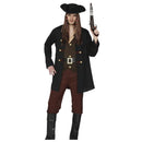 Disfraz pirata de los mares adulto con sombrero y chaqueta