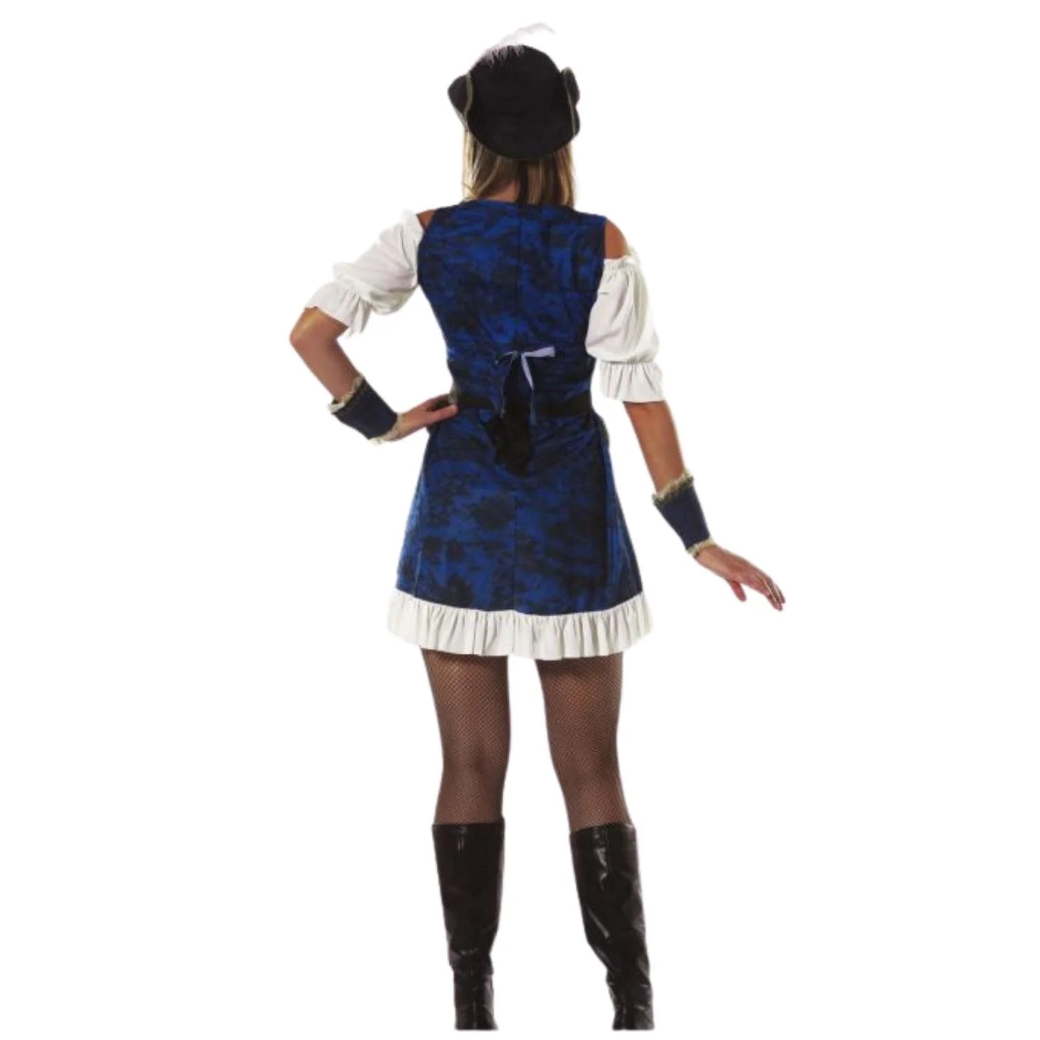 Mujer con disfraz pirata elegante para Carnaval y Halloween
