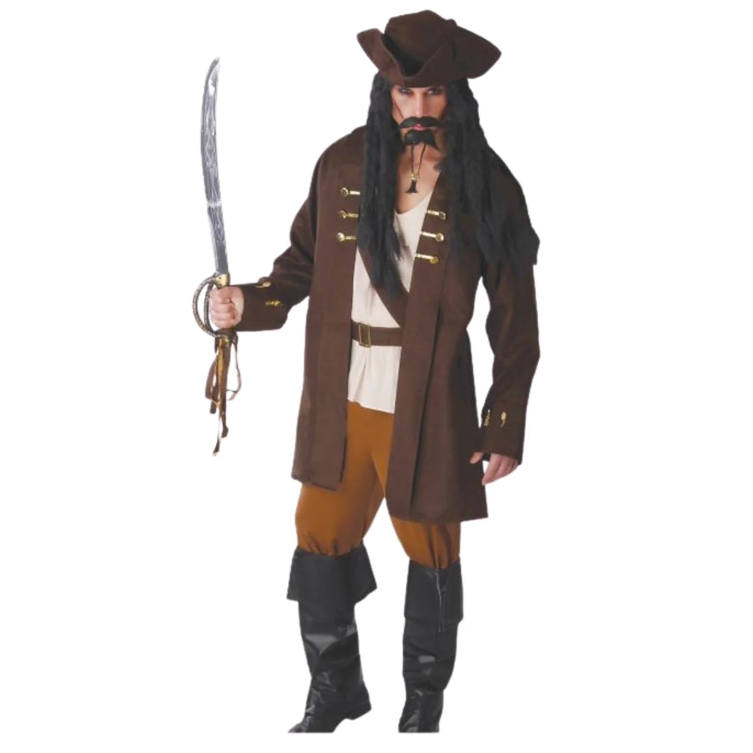 Disfraz de pirata para hombre con sombrero y chaqueta