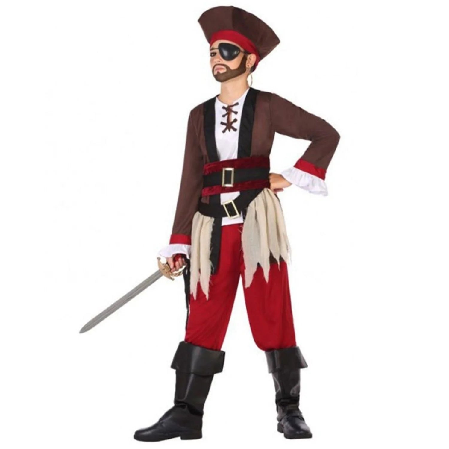 Disfraz pirata niño con casaca elegante y sombrero