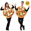 Hombre y mujer con disfraz de pizza para adulto