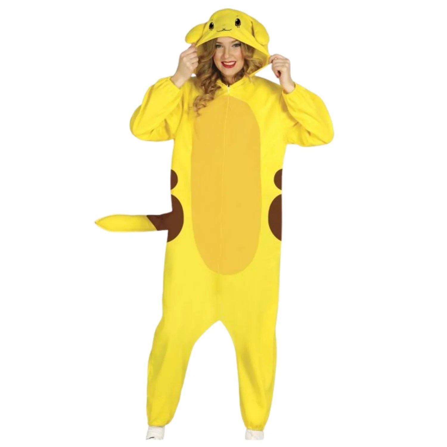 Disfraz Pokemon Pika-chu para adulto con mono y capucha