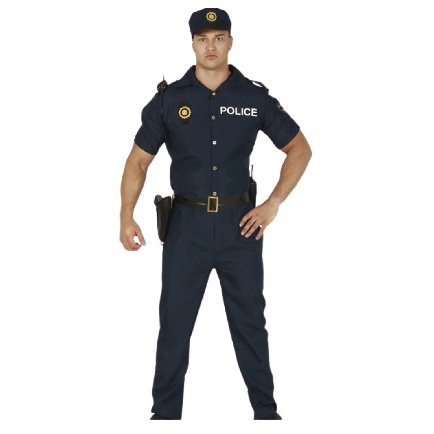 Disfraz policía adulto con mono y gorra para Carnaval
