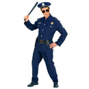 Disfraz de policía para hombre con casaca azul, cinturón y gorra