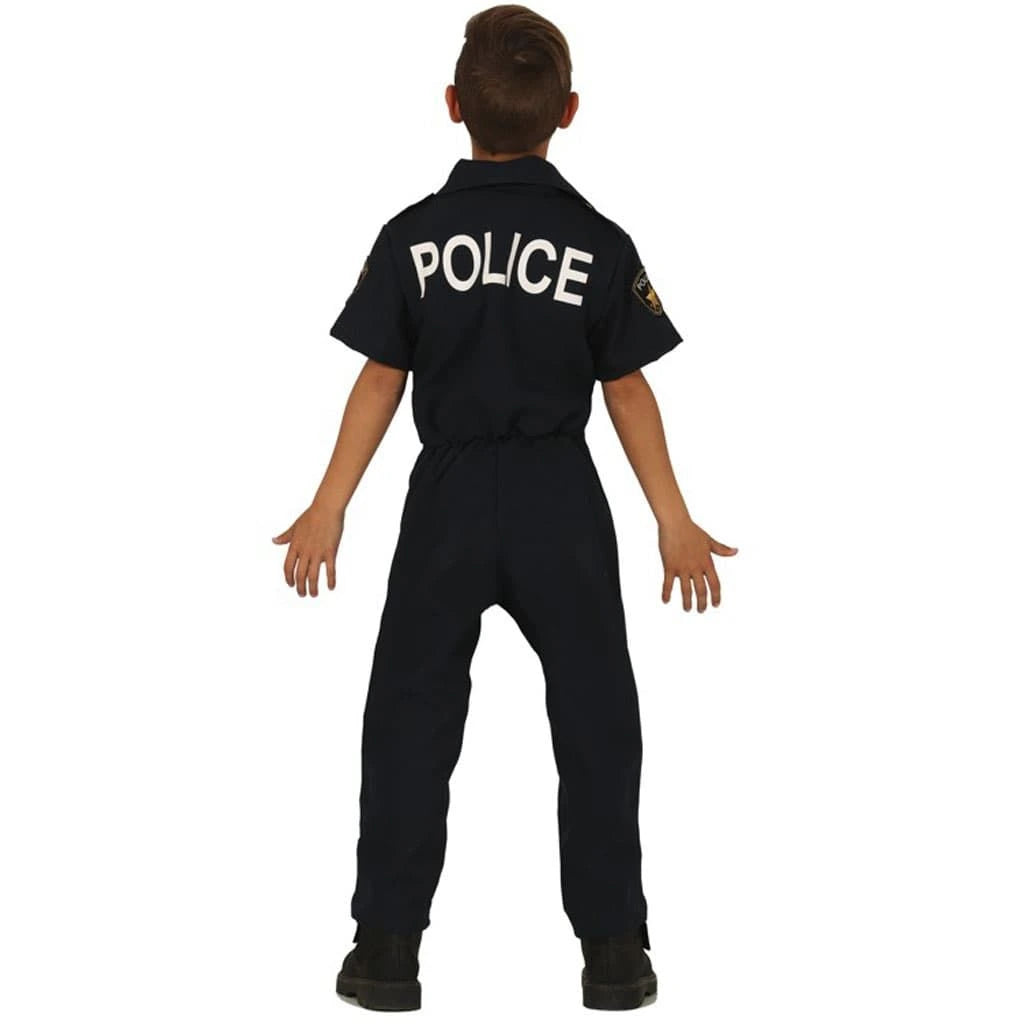 Niño con disfraz agente de policía para infantil completo