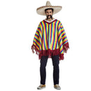 Disfraz mexicano adulto con poncho colorido para Carnaval y fiestas temáticas