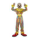 Disfraz Prank Clown infantil con mono de rayas y máscara de payaso terrorífico