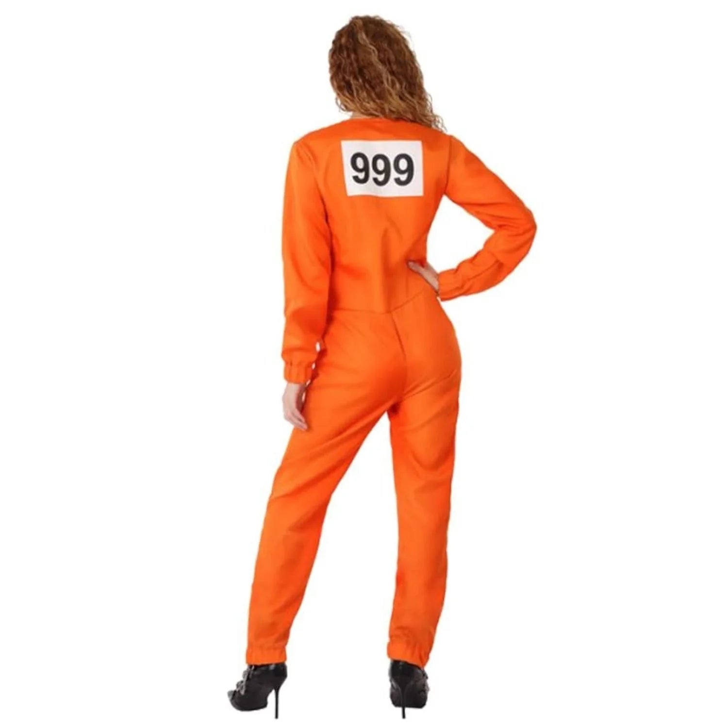 Mujer con disfraz de convicta para Carnaval y fiestas