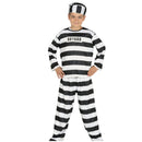Disfraz de prisionero infantil con gorro, camiseta y pantalón para Carnaval