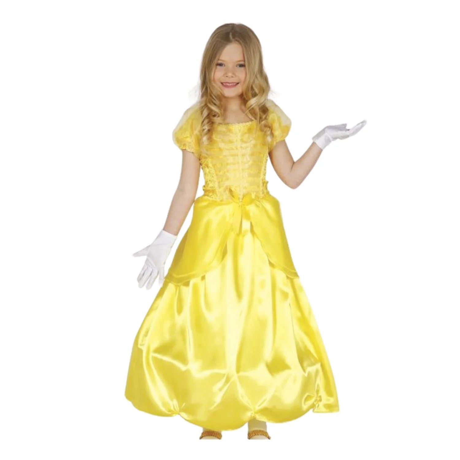 Disfraz de princesa de cuento infantil con vestido elegante