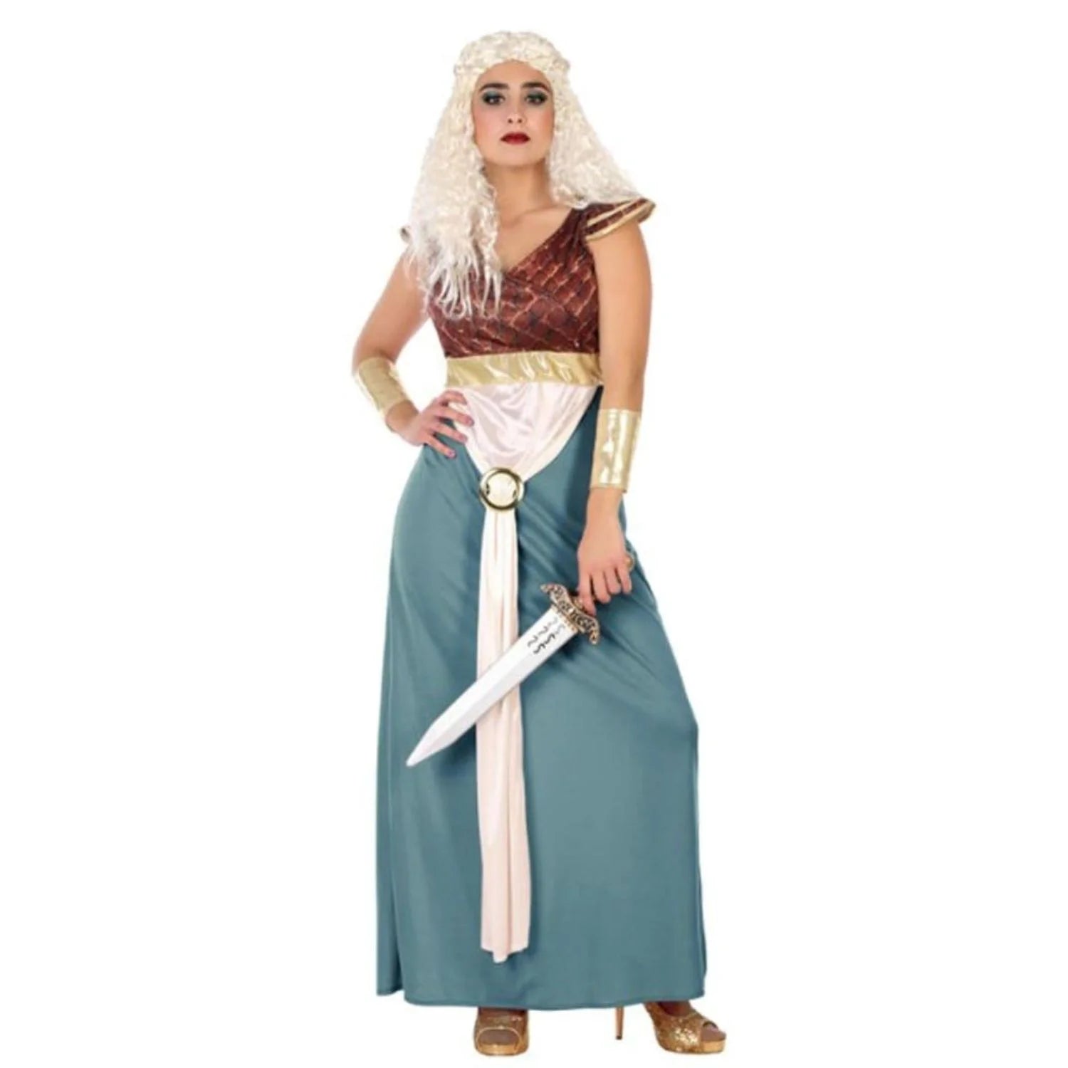 Disfraz princesa medieval mujer con vestido elegante