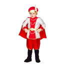 Disfraz Príncipe de las Nieves infantil con capa roja y sombrero