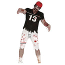 Disfraz quarterback zombie adulto con camiseta y hombreras