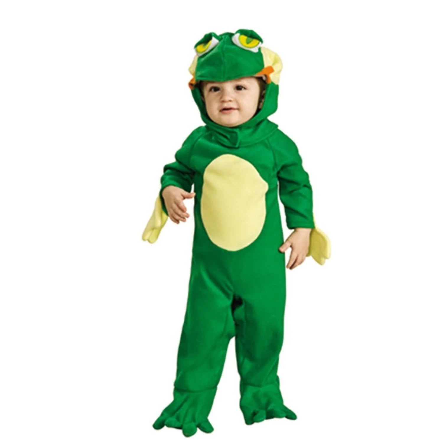 Disfraz ranita infantil verde con mono entero, gorro y cubrezapatos