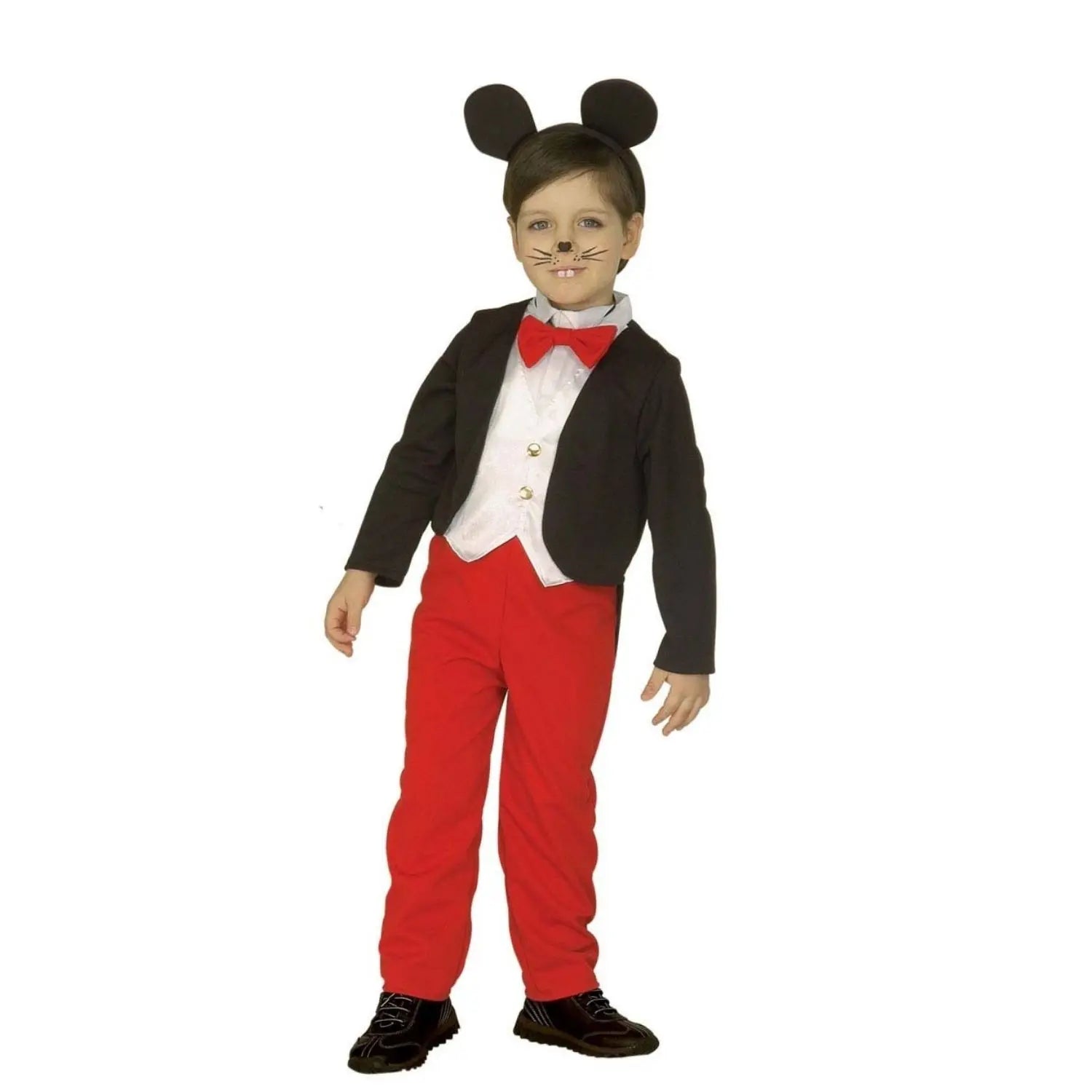 Disfraz de ratoncito infantil con frac, pantalón, pajarita y orejas