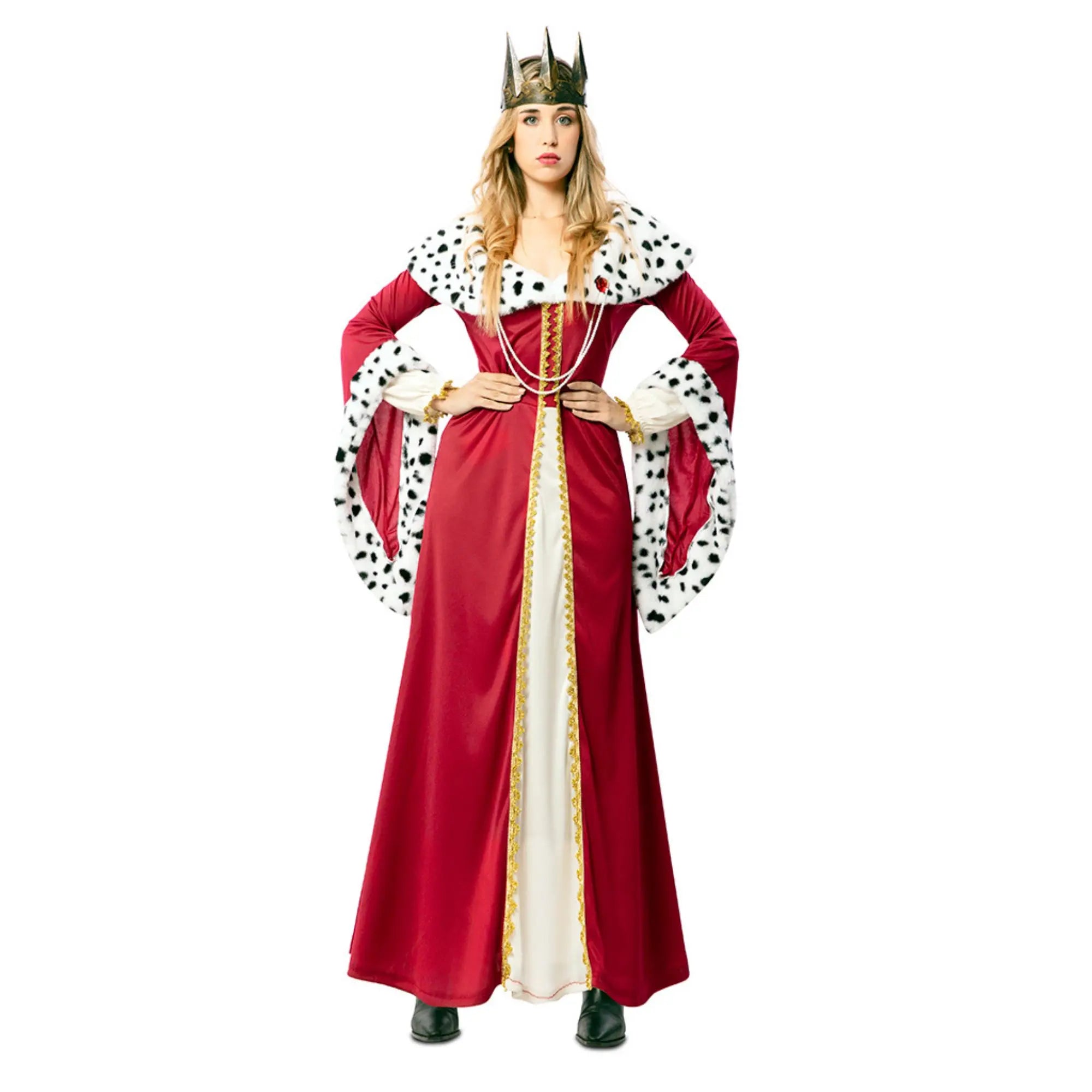 Disfraz de reina deluxe para mujer adulta con vestido granate elegante ideal para Carnaval o fiestas medievales