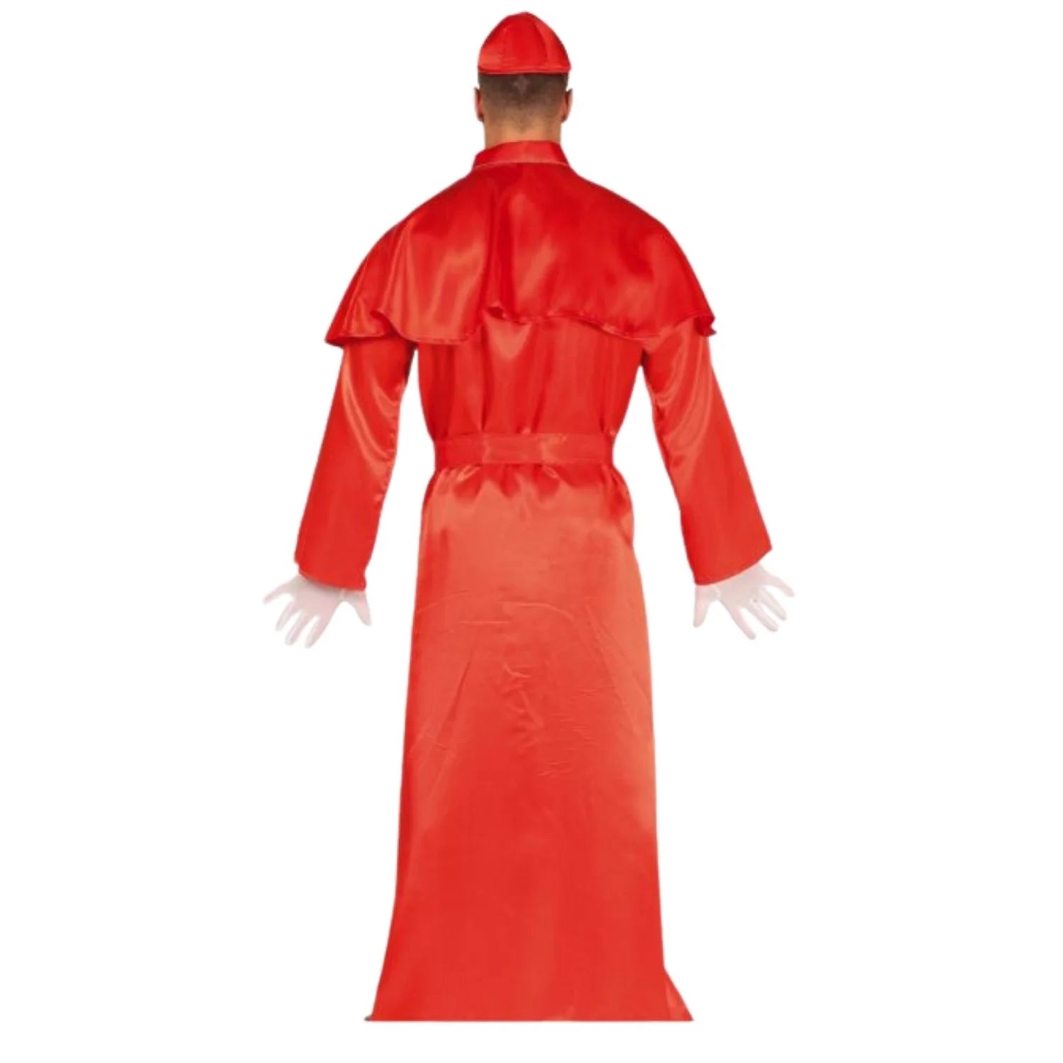 Hombre con disfraz de cardenal para Carnaval