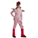 Hombre con disfraz Rey del Glam de rayas inspirado en el glam rock retro